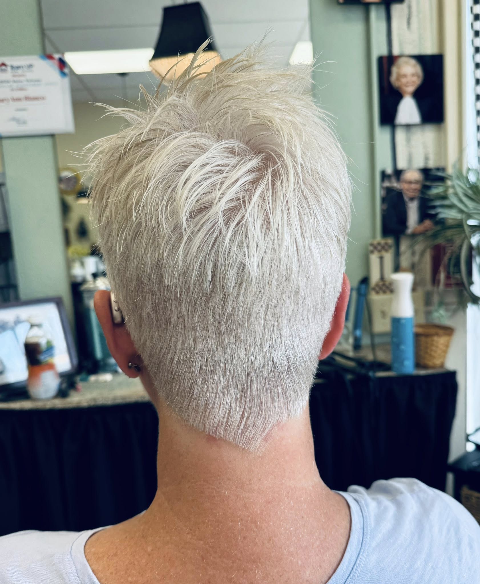 Platinum blonde pixie